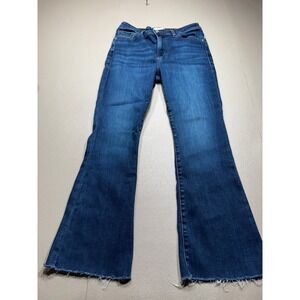 FRAME Le Crop Mini Boot Jeans Medium Wash Raw Hem Size 27